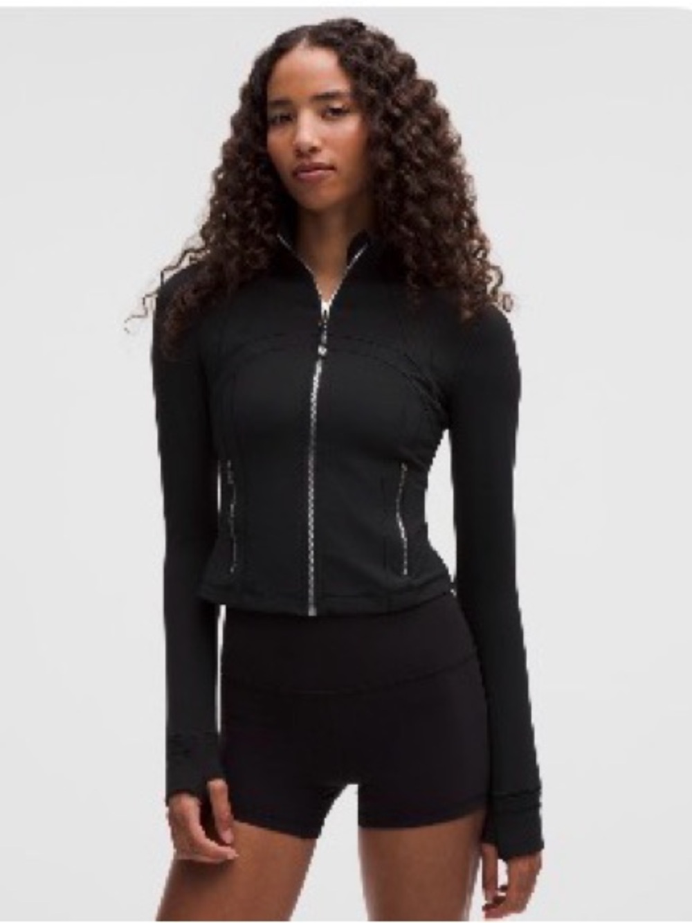 lululemon athletica Black Cropped mirror Zip Jacket Size 10 NWT